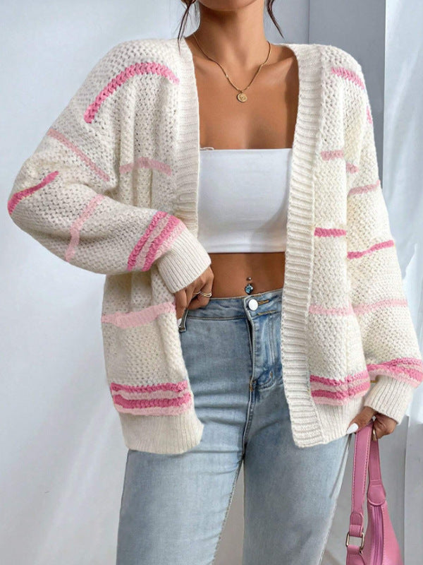 Cardigan oversize avvolgente a maniche lunghe