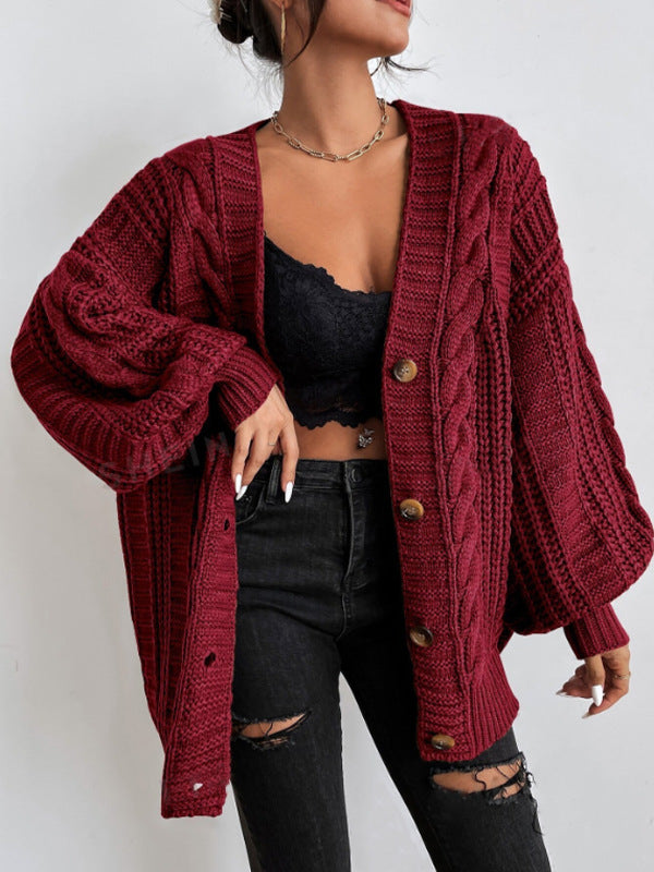 Cardigan oversize a trecce