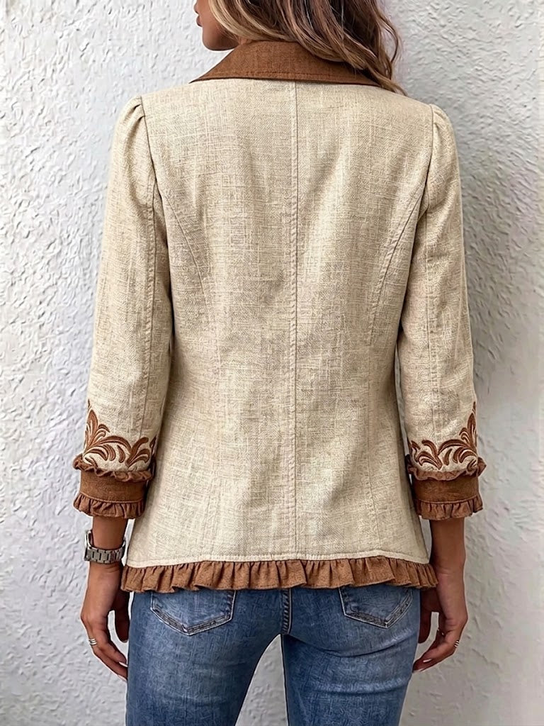 Dawncroft | vintage bohémien floreale con volant giacca