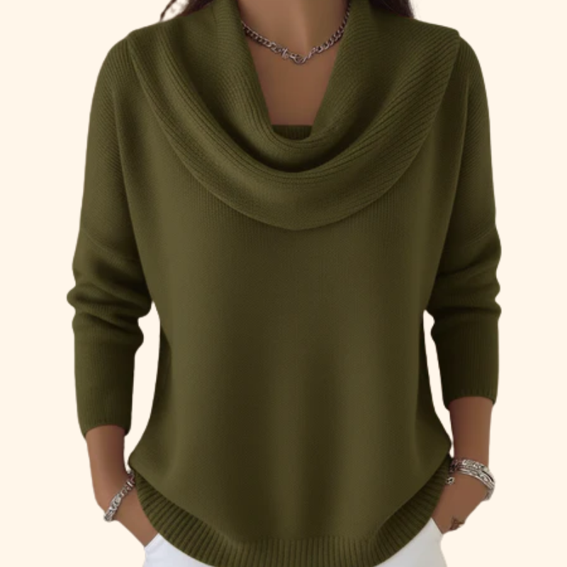 Iole | Maglione con collo drappeggiato