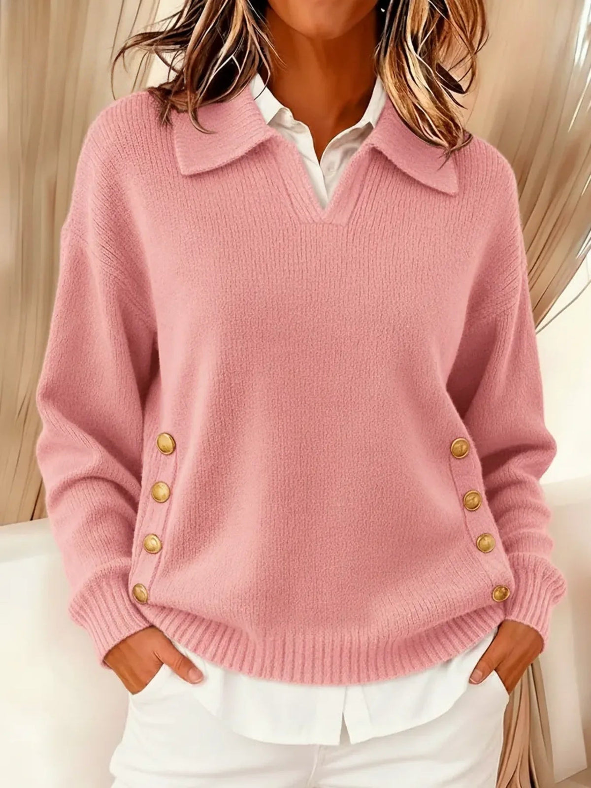 Erminia | Maglione polo con bottoni