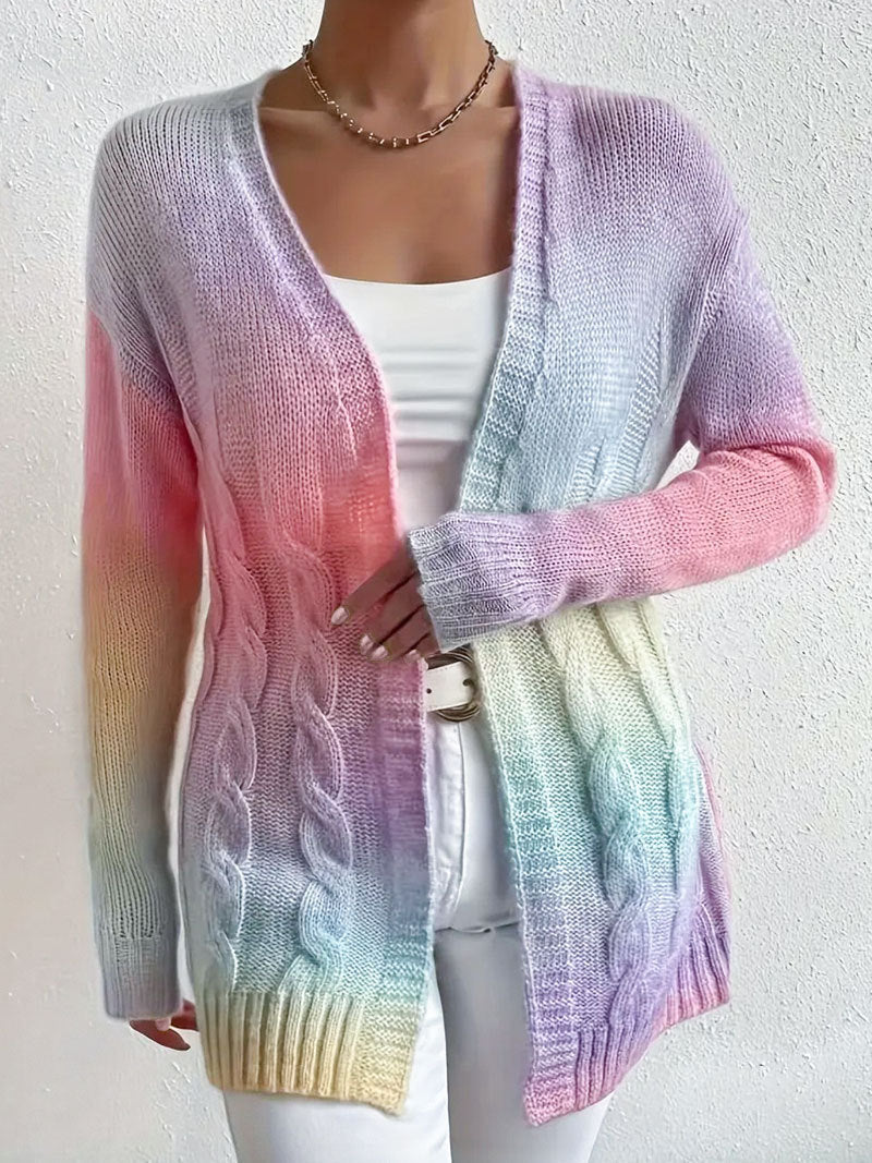 Cardigan lungo in morbida maglia aperto sul davanti