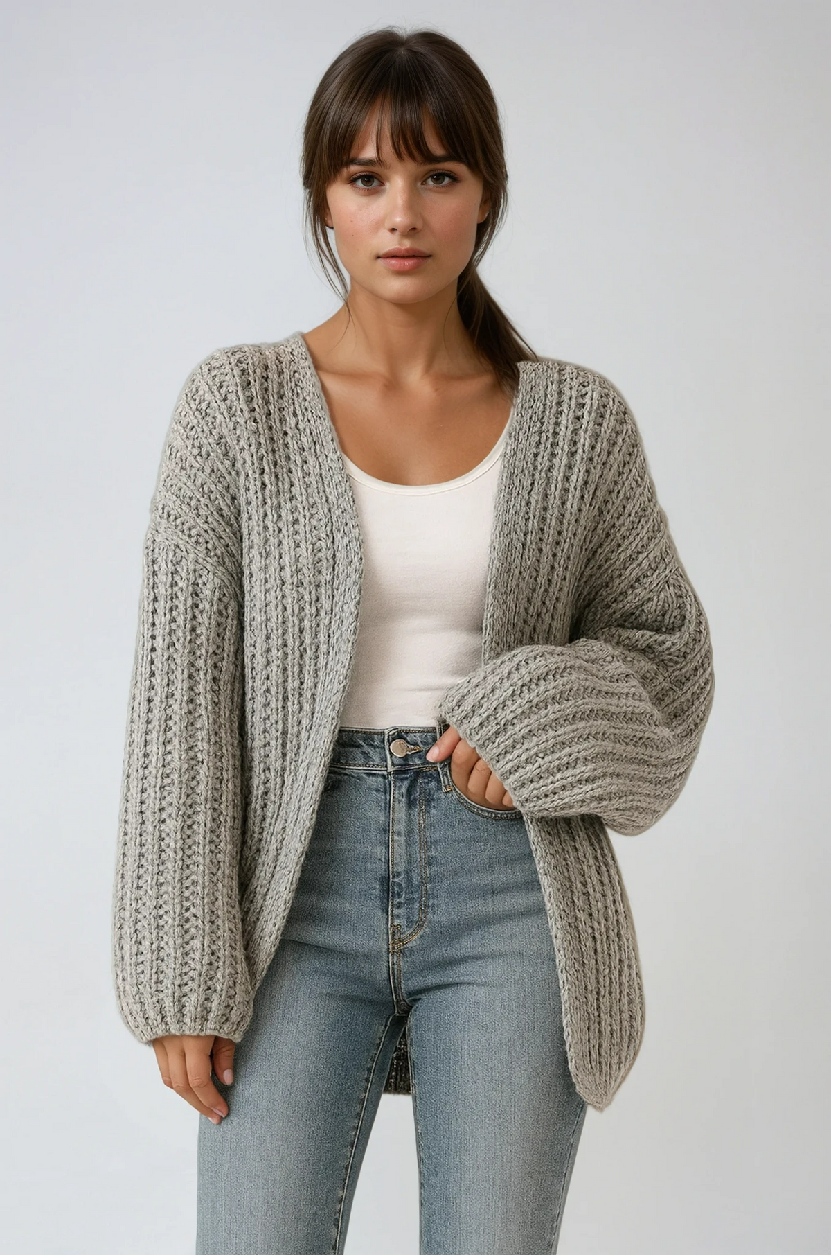 Cardigan in maglia con maniche oversize - Elora Boutique