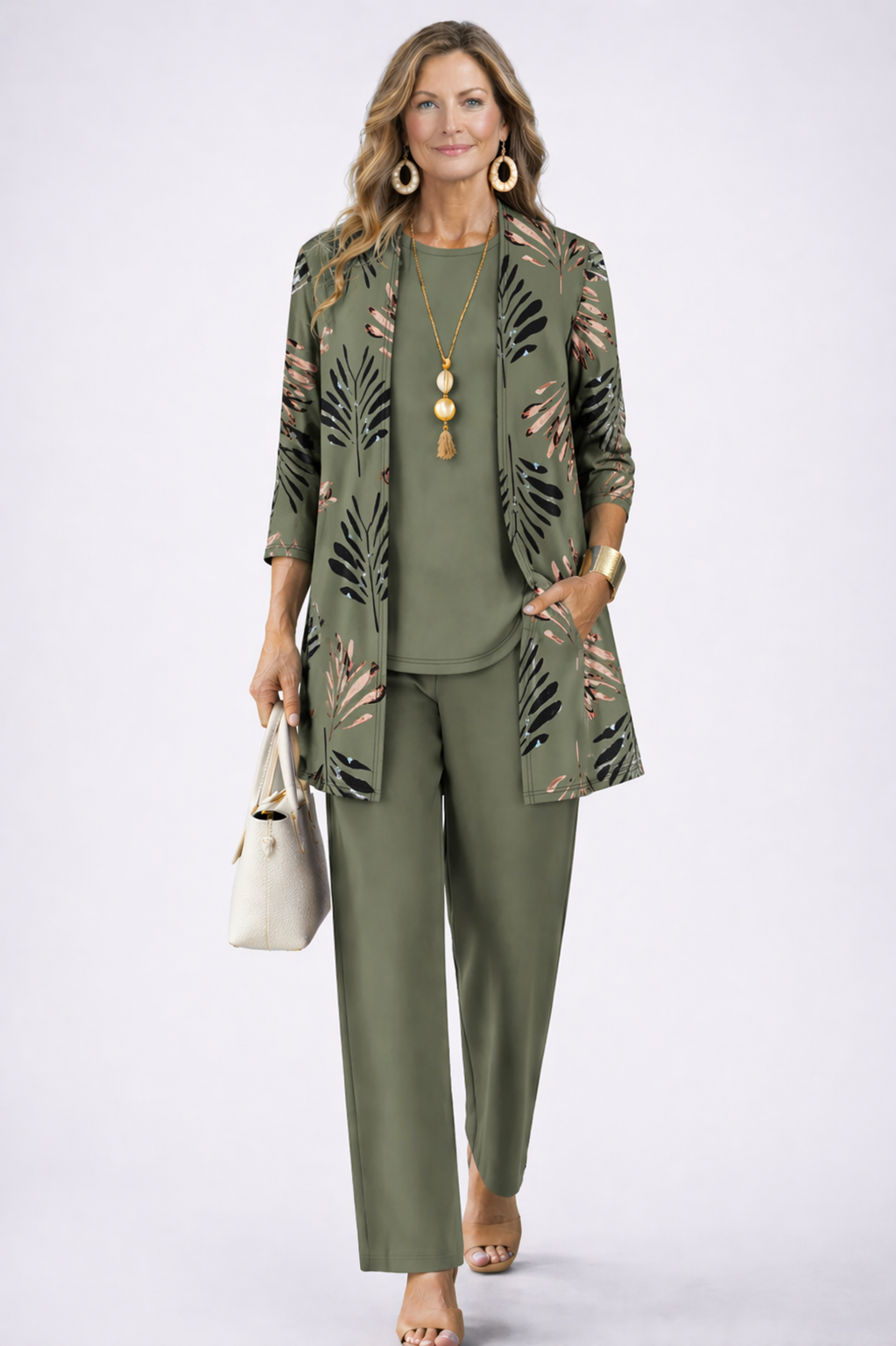 Completo Alessia verde a tre pezzi di Elora Boutique
