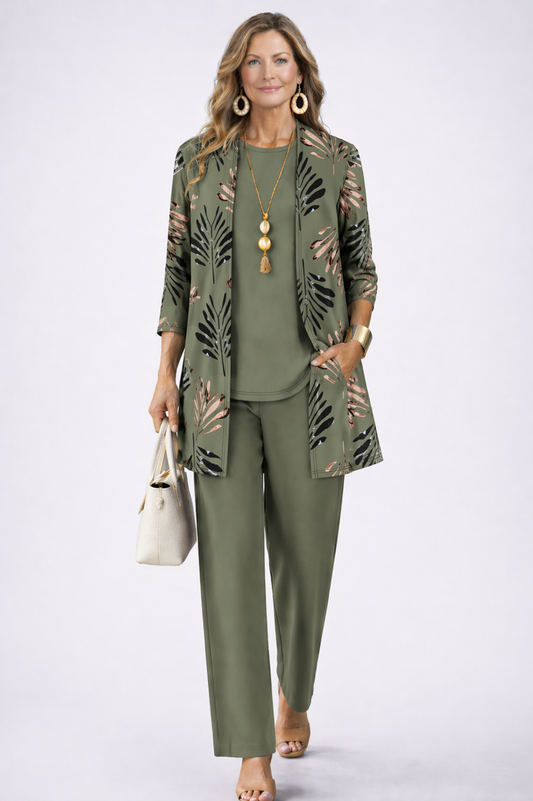 Completo Alessia verde a tre pezzi di Elora Boutique