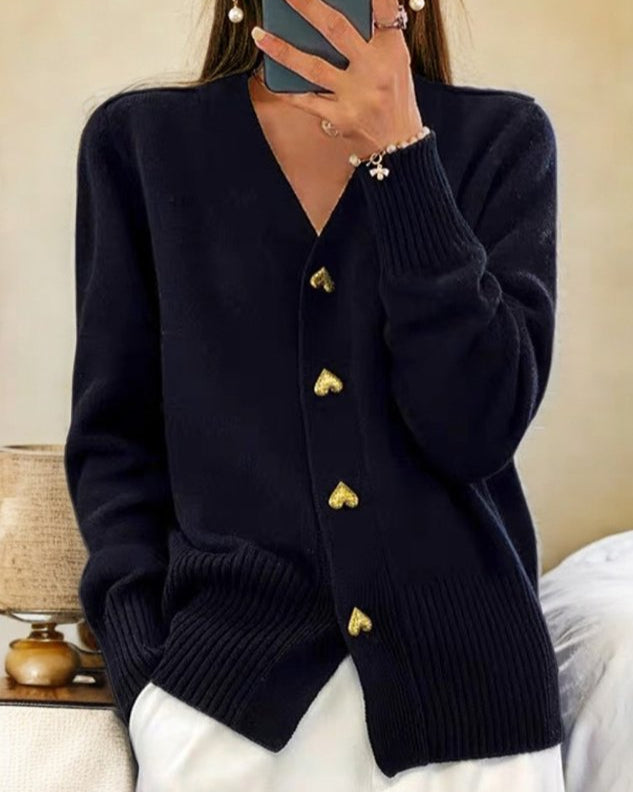 Cardigan con scollo a V in morbida maglia
