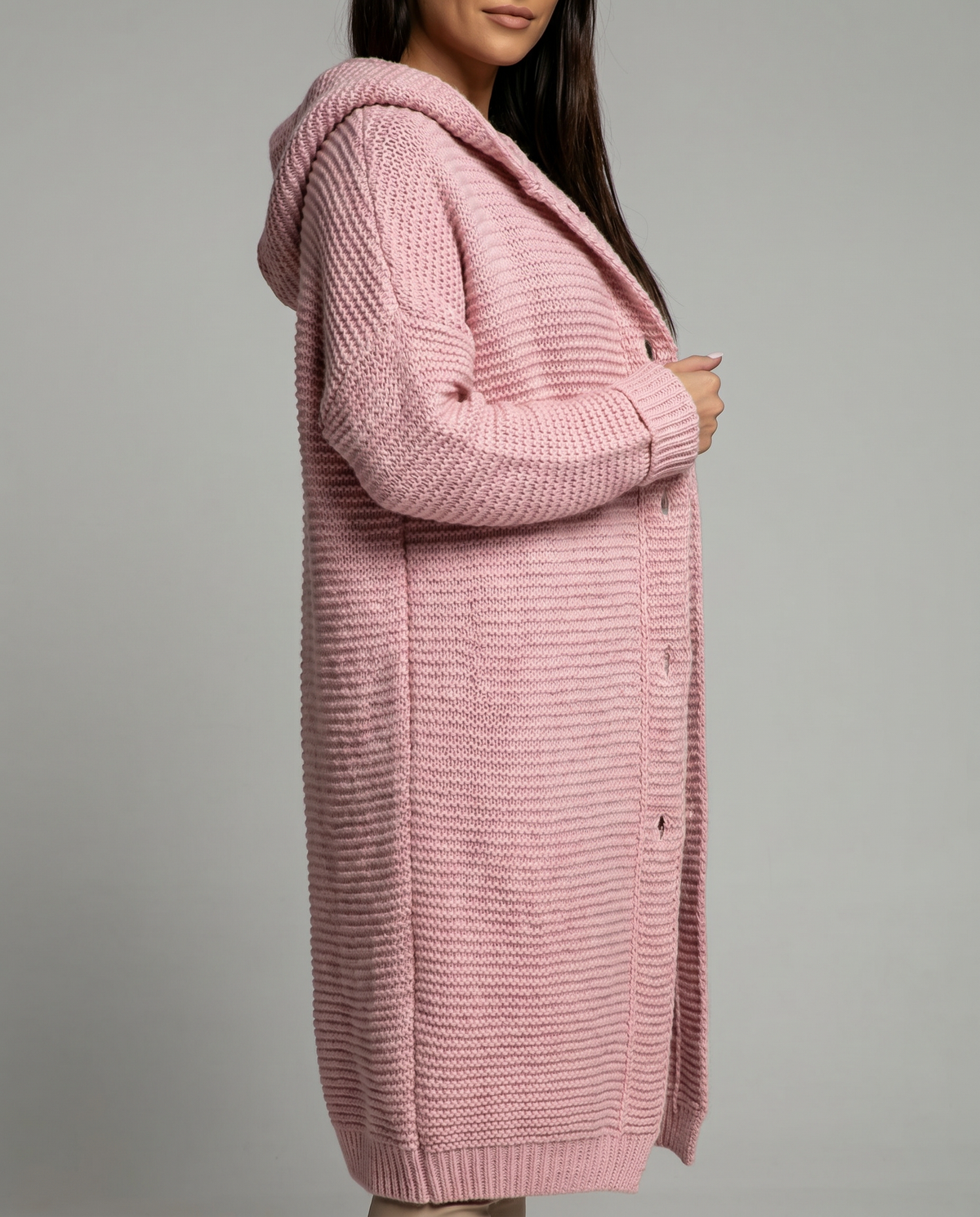 Cardigan oversize da donna con cappuccio