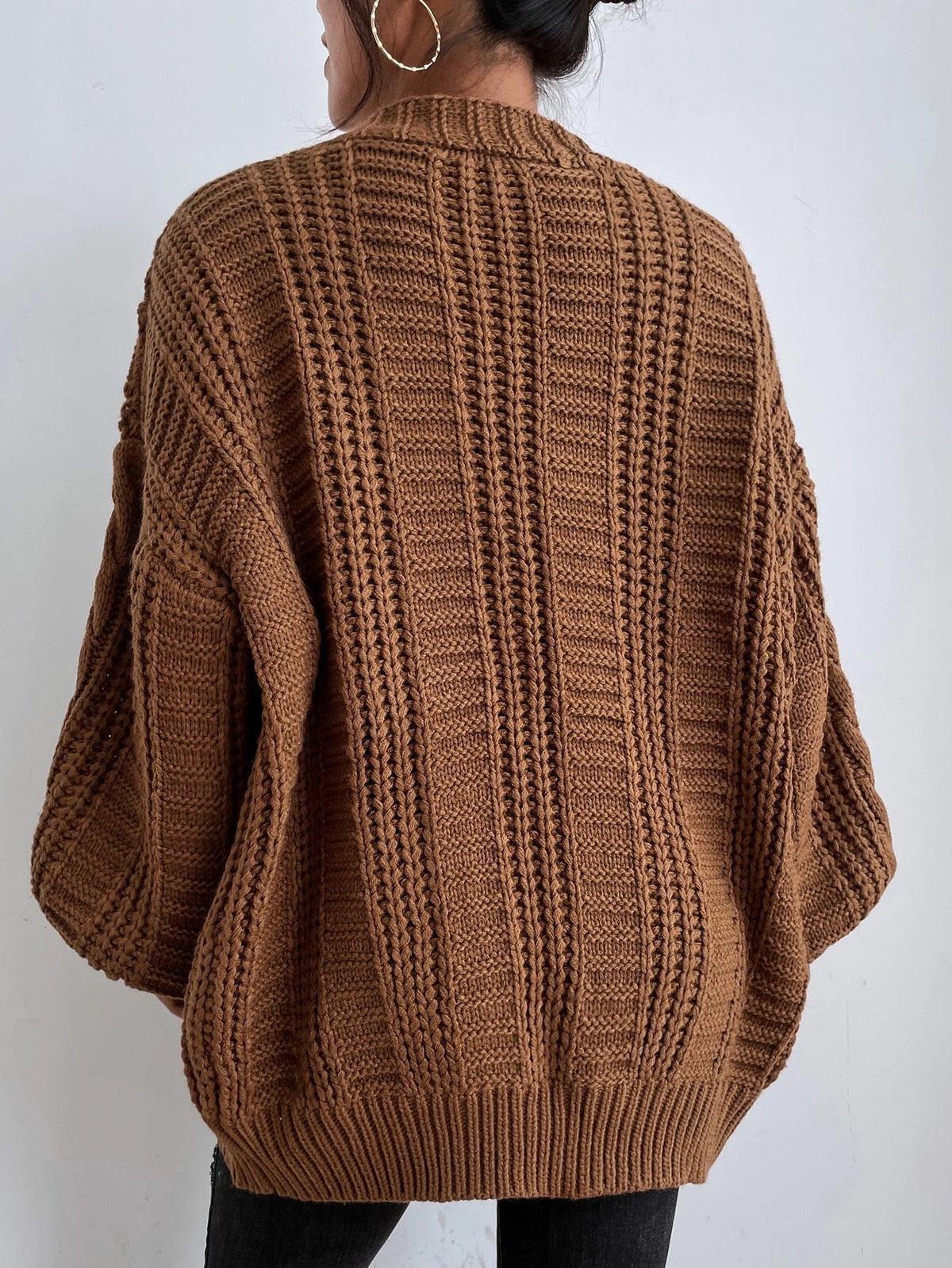 Cardigan oversize a trecce