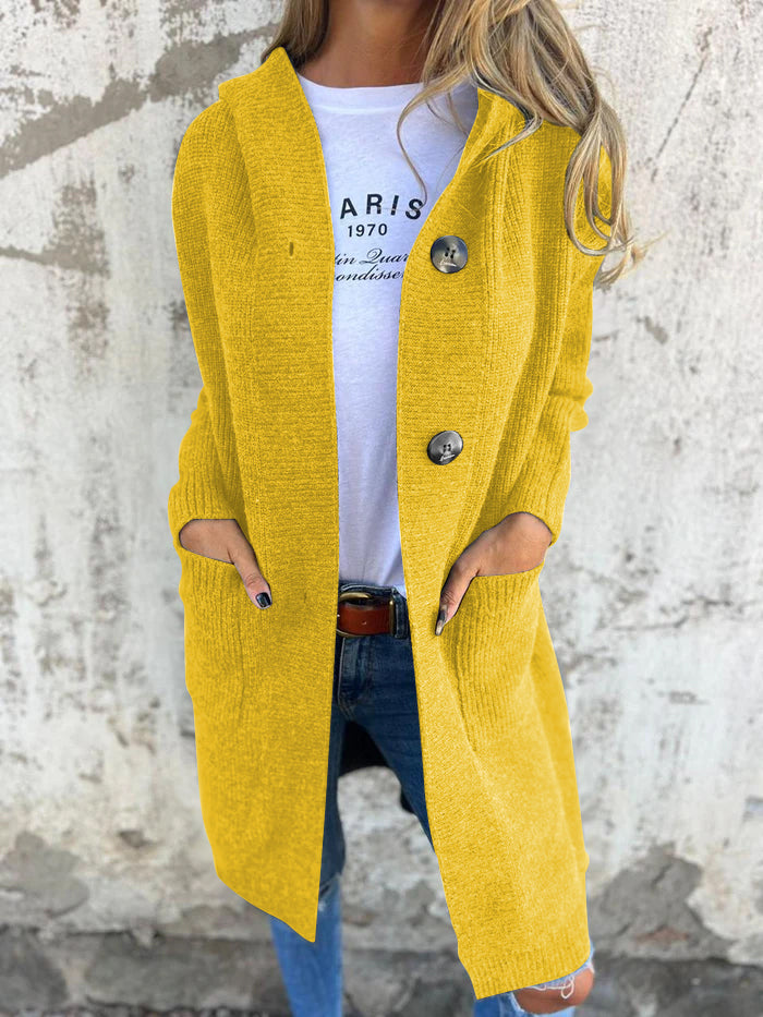 Cardigan lungo da donna in maglia con bottoni - Elora Boutique