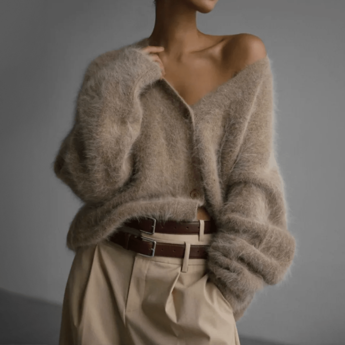 Cardigan elegante da donna effetto cashmere