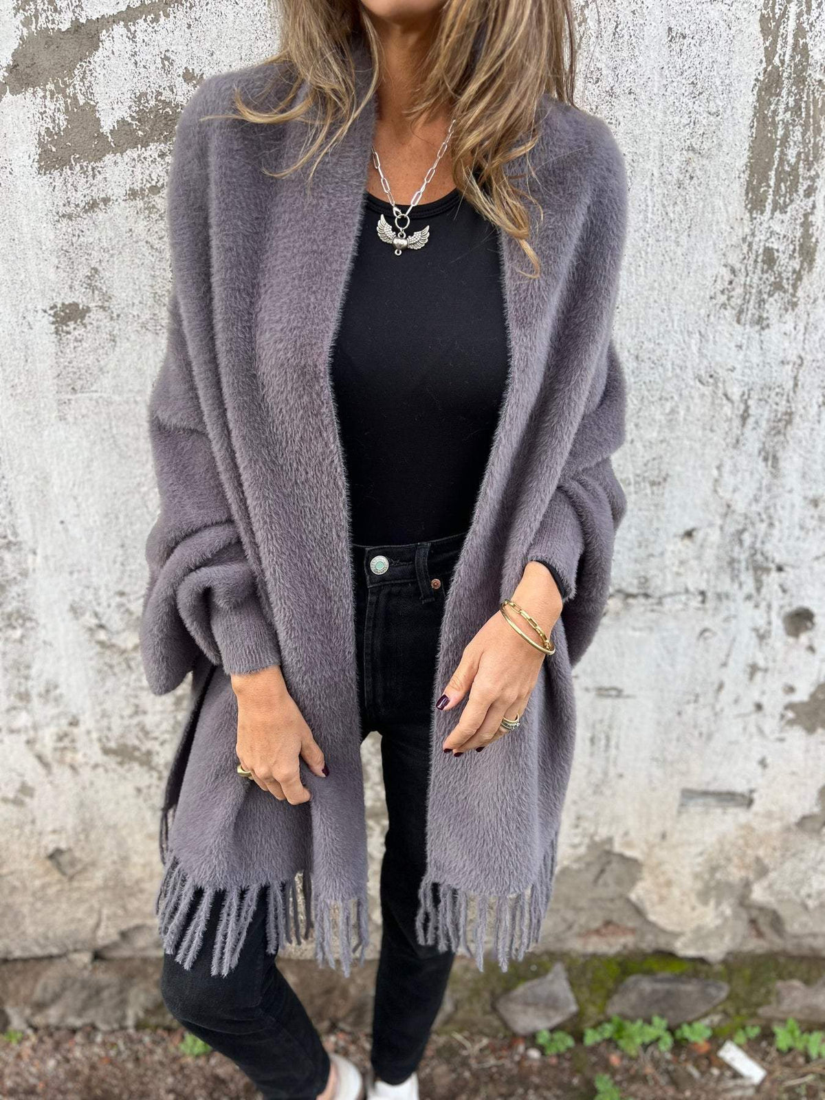 Cardigan lungo e caldo da donna - Elora Boutique