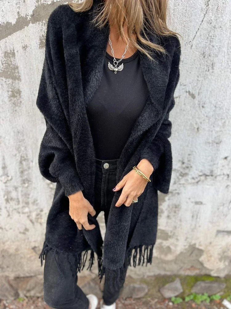 Cardigan lungo e caldo da donna