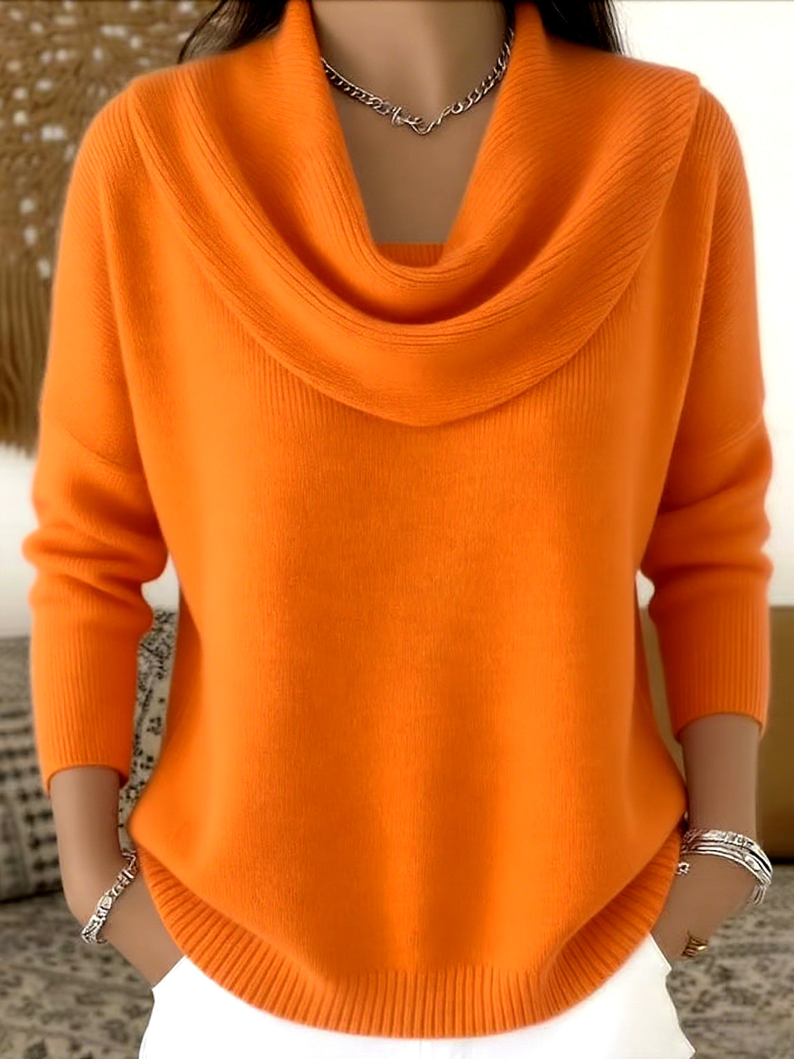 Iole | Maglione con collo drappeggiato