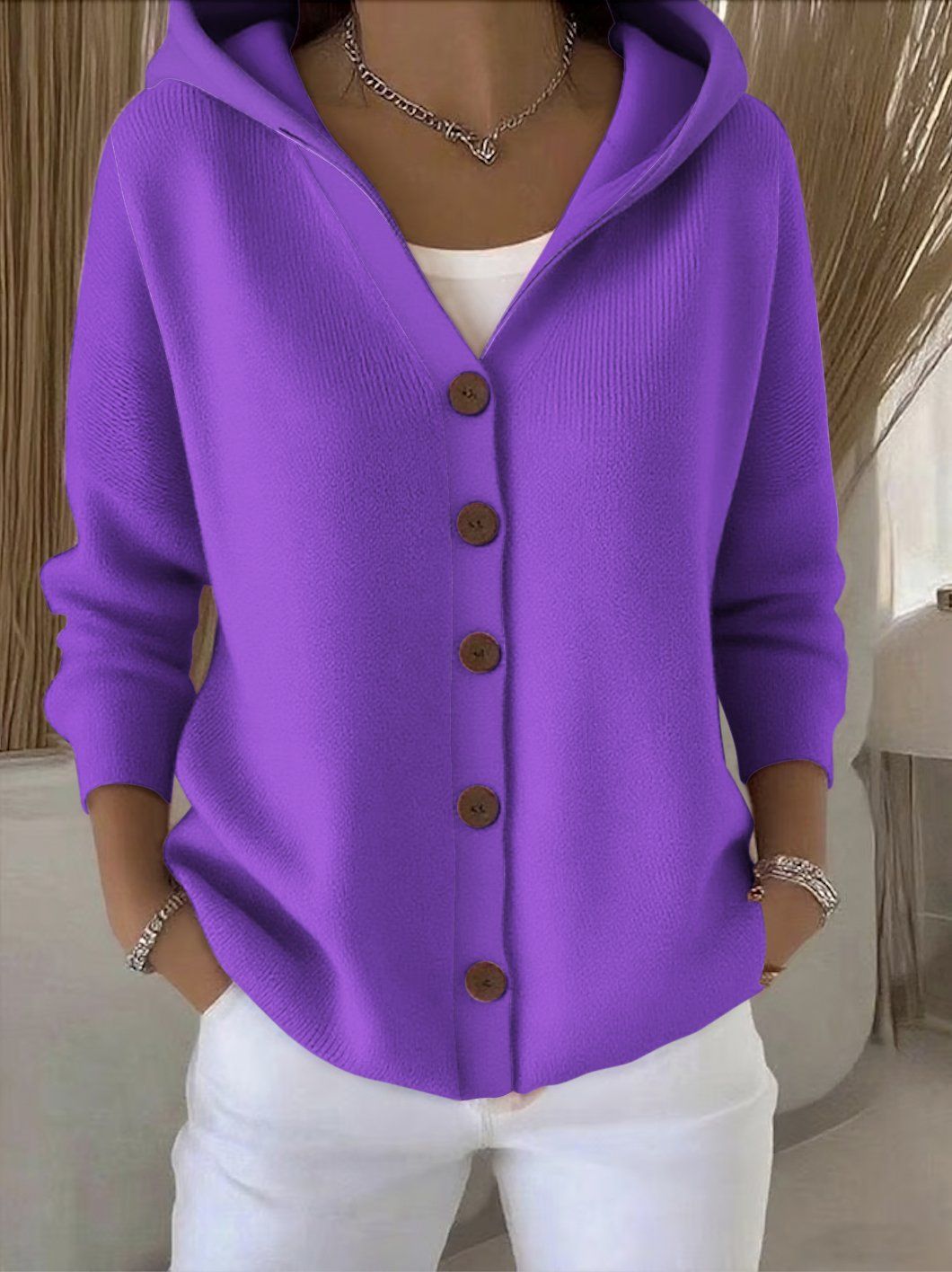 Rosetta | Cardigan con cappuccio