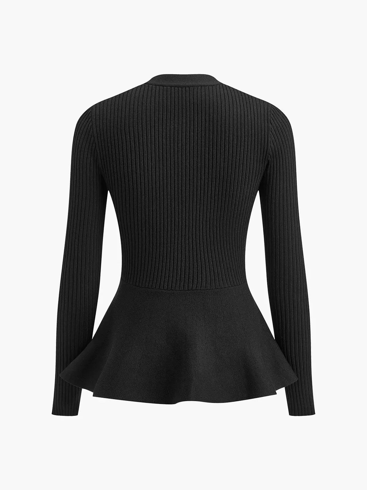 Top peplo a coste in maglia con bottoni - Elora Boutique