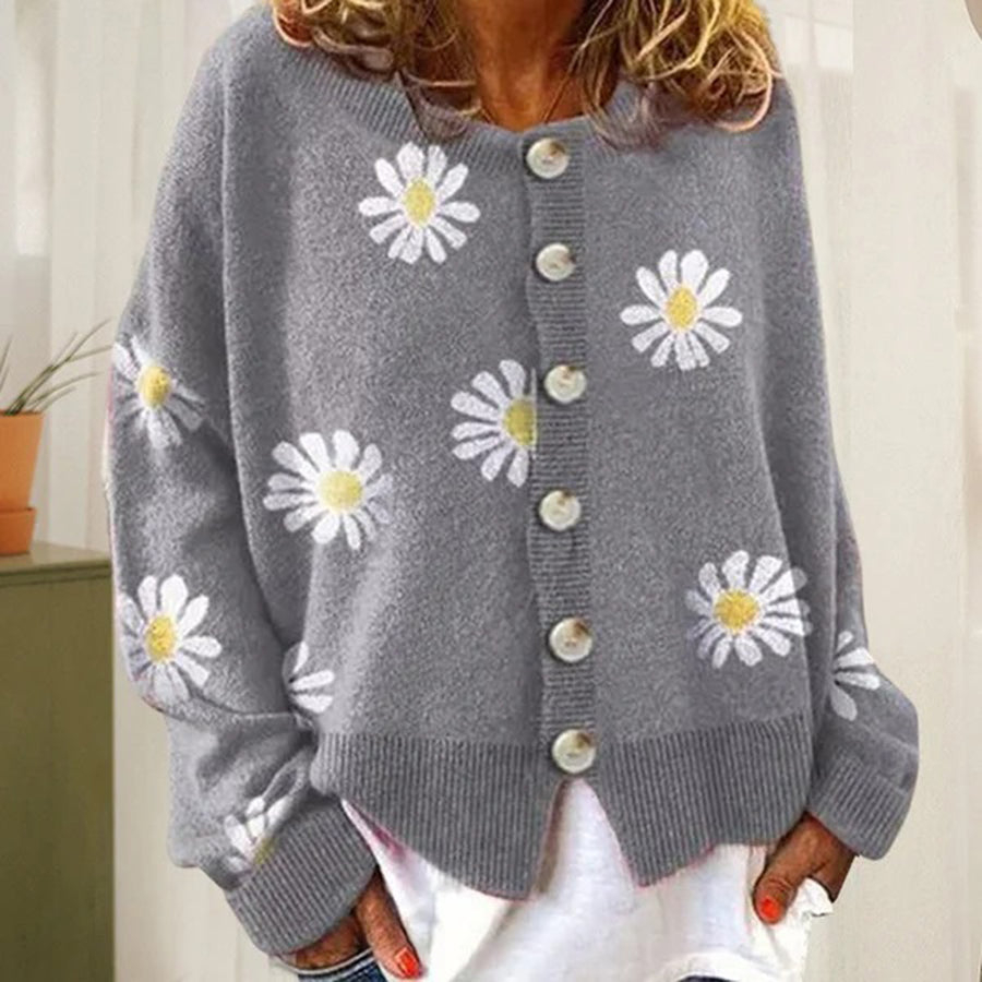Cardigan classico in maglia a maniche lunghe con bottoni