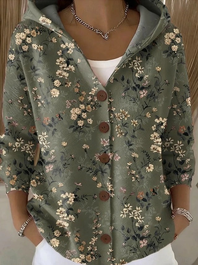 Colomba | Cardigan fantasia con cappuccio