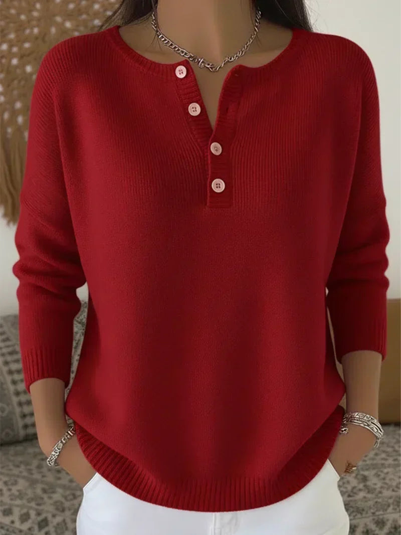 Ernesta | Maglione in maglia con bottoni Henley
