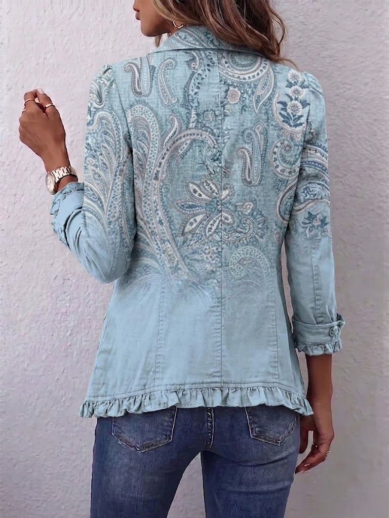 Estrella | vintage a stampa paisley con volant giacca