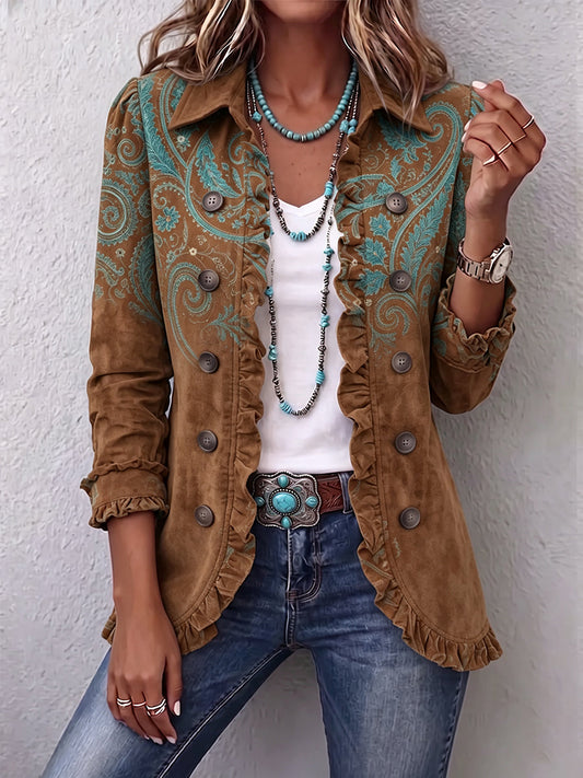Goldenridge | a stampa paisley con volant giacca