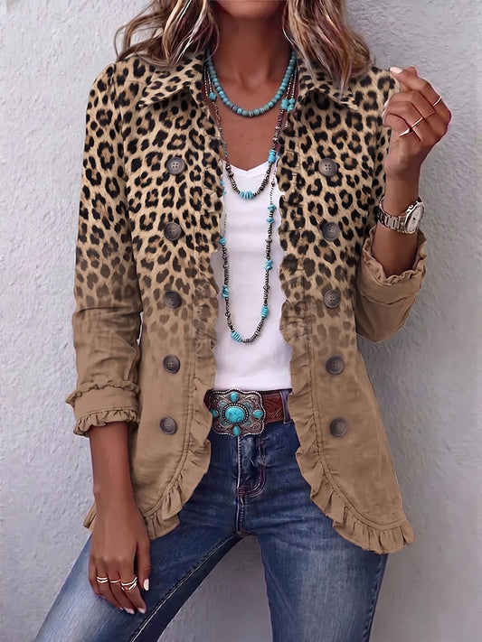 Tawny | vintage leopardata sfumata con volant giacca