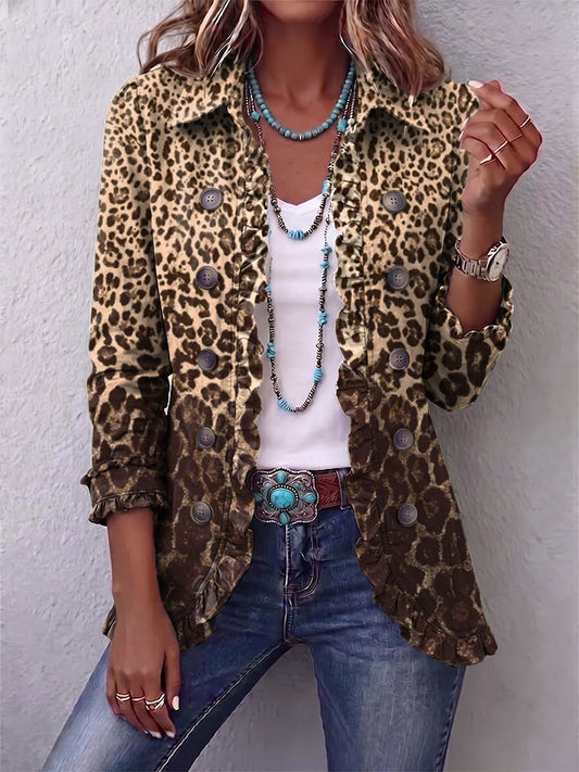 Navara | a stampa leopardata con volant giacca