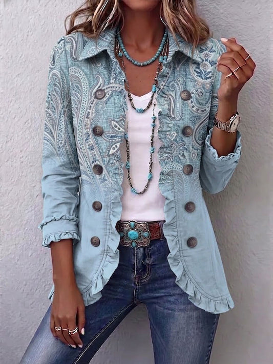 Estrella | vintage a stampa paisley con volant giacca
